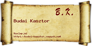 Budai Kasztor névjegykártya